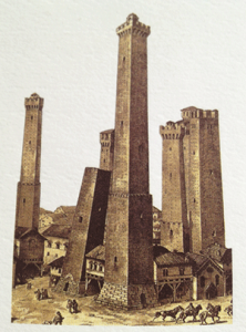 Photo of Due Torri (Two Towers) in the heart of Bologna, Italy